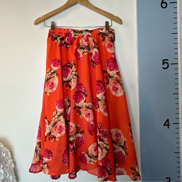 Flint & Moss‎ New York Orange Floral Mini Skirt Medium NWT - Picture 4 of 13